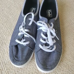 Keds Charcoal Canvas Sneakers with White Laces